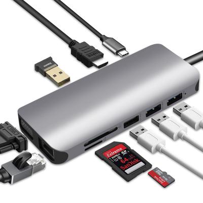 China Cheapest PD Multi Port 11-in-1 PD Charge+Data Transfer+Video/Audio Output+Cardreader SunGrandly Fast Charge For MacBook Pro USB C 3.1 Hub for sale