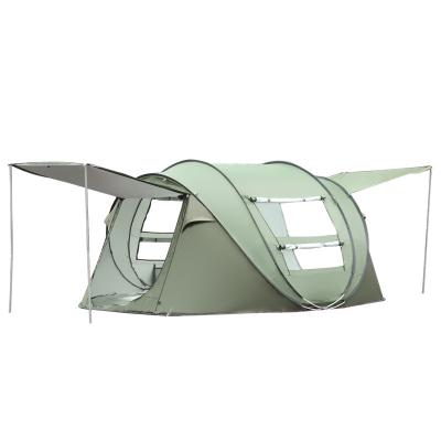 China Quick-Opening Durable Outdoor UV Protection Camping Tent Portable Auto Installed Moisture Proof Waterproof Green Extended Type Awning Tent for sale