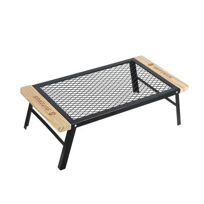 China Outdoor Anti-scalding left barbecue iron Table, convenient folding net Table with handle, camping barbecue net table 59*30*18cm (in use)/59*30*2cm (when in storage) for sale