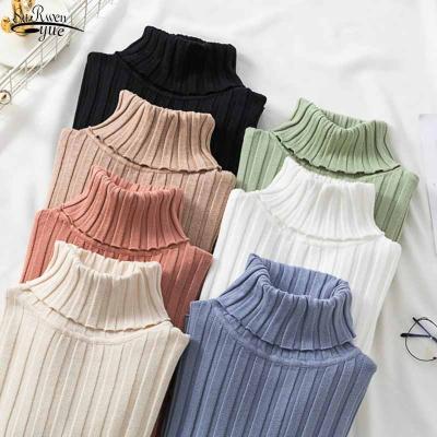 China Autumn Sweater Winter Warm Jumper Breathable Turtle Neck Sweater Knitted Pullover Custom Long Sleeve Tops Slim Striped Vintage Women Sweater for sale