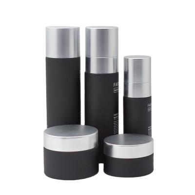 China Personal Care Custom Black Glass Cosmetic Packaging Containers for sale