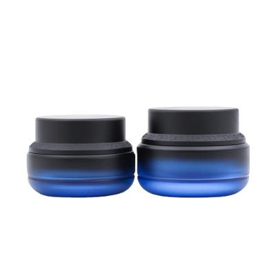 China Cosmetic 1 Oz Black Glass Cosmetic Packaging Jars for sale