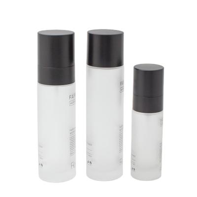 China Personal Care 30ml 100ml 120ml Frosted Glass Lotion Bottle Set for sale