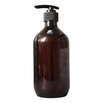 China BEAUTY PACKAGING 500ml Dark Brown Boston Round Pet Plastic Bottles for sale