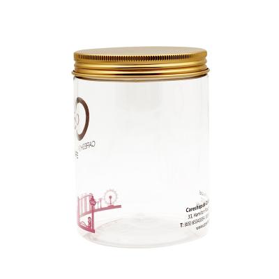 China Custom Clear Plastic 32oz Cookie Jars Skin Care Creams Big With Foil Lids for sale