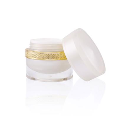 China 50g white acrylic luxury cosmetic pearl cosmetic jar for sale