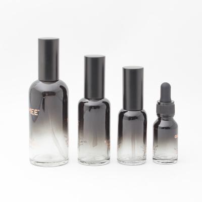 China Personal Care 15ml 30ml Black Frosted Glass Essential Oil Dropper Bottle 50ml for sale