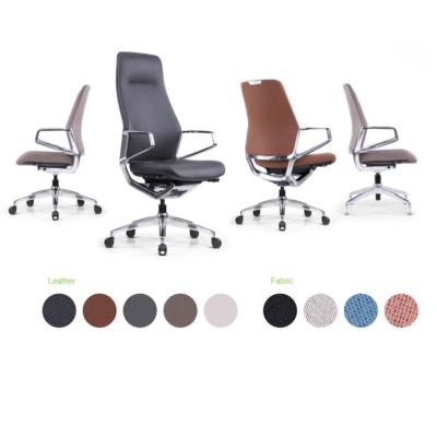 China Adjustable Modern Popular High Quality Furniture High Quality Sponge PU Swivel Executive Office Leather Back Chair PU (Waist) High Chair for sale