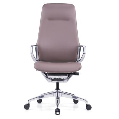 China (Size) Foshan adjustable office chair for boss High Back Modern leather upholstery office reclining ergo swivel chair for sale