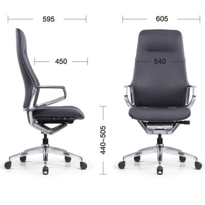 China (Size)Adjustable Modern Ergonomic Black Leather PU Living Room Computer Office Furniture Swivel Chairs for sale