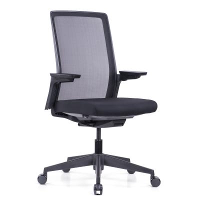 China (Height) Adjustable Mesh Office Chair Ergonomic Black Mid Back Swivel Up Arm Height Adjustable Task Chair Mesh Computer Chair for sale