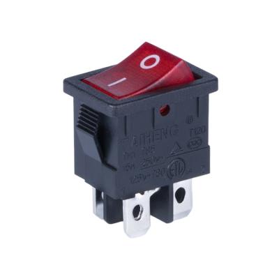 China Hot Selling Safe Operation 15A 125VAC / 15A 250VAC Black Square Switch With Red Lamp for sale