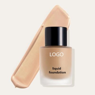 China Brighten Skin Private Popular Cosmetic Makeup Dark Color Logo Liquid Foundation for sale