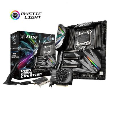 China MSI MEG X299 CREATION 128G DDR4 Intel i9 LGA2066 E ATX Gaming Desktop Motherboard for sale