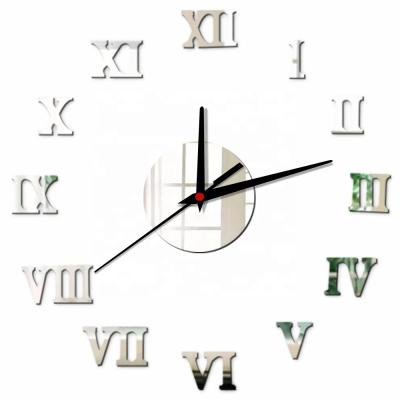 China CLASSIC Roman Wall Clock 3D DIY Retro Self-adhensive Wall Clock Kitchen Clock for sale