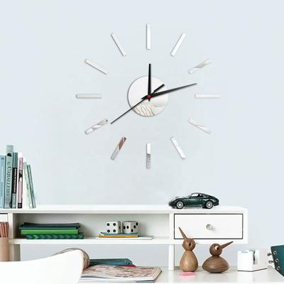 China BREF acrylic 3d acrylic decorate modern wall diy mirror clock for sale