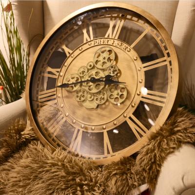 China Classic Vintage Art Stainless Peacock Wall Clock Antique Style Metal Preciser Wall Clock for sale