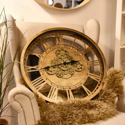 China Preciser Antique Metal Style Art Stainless Large Wall Clock Classic Vintage Wall Clock for sale