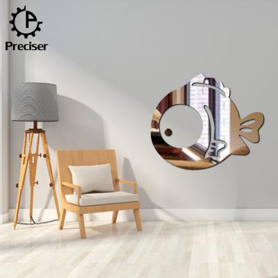 China Safe Decor Preciser 3D Art Fish Mirror Wall Removable Wall Stickers for sale