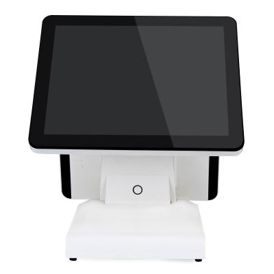 China PC+ABS dual screen 15+12 inch restaurant retail cash register touch screen pos system for sale