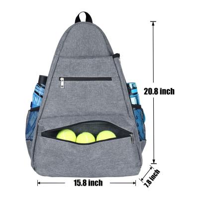 China Melange+ 210T Scratching Large Tennis Bags For Women And Men To Hold Tennis Racket Pickleball Paddles Badminton Racket Squash Racket Balls for sale