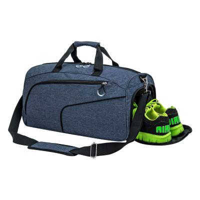 China Polyester Sports Gym Bag With Shoes Compartment &Wet Pocket Gym Duffle Bag Overnight Bag For Men And Women for sale