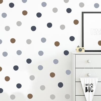 China Hot Sale Recycled And Easy To Use Colorful Dots Wall Sticker Creative Kid's Self-adhesive Dots Bedroom TV Background Decals Living Room Murals for sale