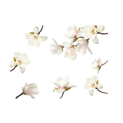 China White flower wall stickers living room self-adhesive decorative wallpaper TV background decals creative blooming murals new reused and easy to use for sale