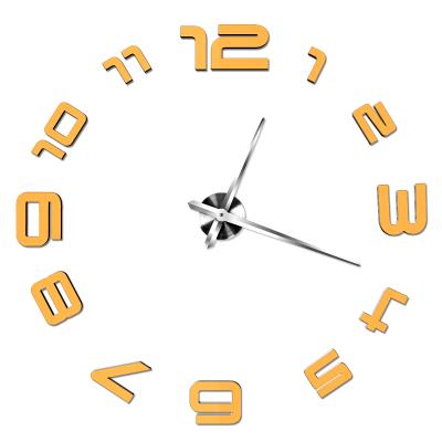 China Creative New Design Living Room Decal TV Background Wall Murals Arabic Numerals Acrylic Clock Mirror Sticker Clocks Wallpaper for sale