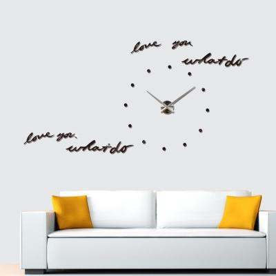 China Creative 3D Style Mirror Wall Clock Sticker Modern Acrylic DIY Decorative Decals Bedroom Wall Murals Dots Clocks Wallpaper Living Room Clock for sale