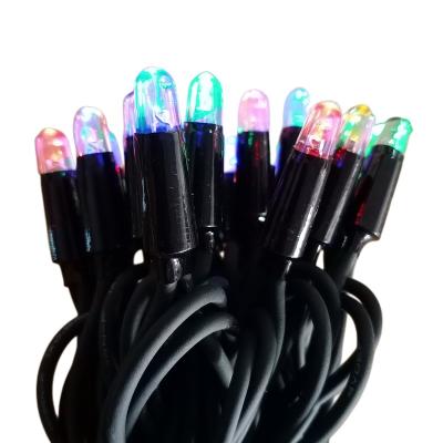 China Outdoor Rubber Christmas Lights Wire Rope Christmas Lights Black Wire With Strobe Bulbs 10m 100 LEDs for sale