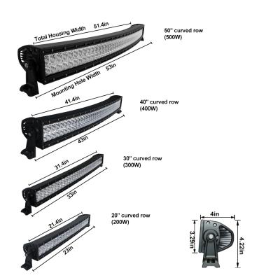 China Aurora Super Slim curved 20 inch led light bar for car accessories for sale