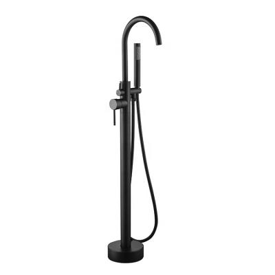 China Floor Stand Faucets Matt Black Cupc Faucet Free Installation Bathtub Faucet for sale