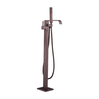 China Floor Stand Faucets Polished Chrome Floor Mount Bathtub Faucet Freestanding Bathtub Faucet for sale