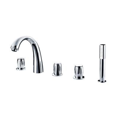 China Metered Faucets cUPC Double Handle Deck Mounted 5 Pcs Bathtub Faucet for sale