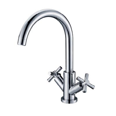 China Cold Hot Water Mixed Taps Hand Metered Wash Faucet With Double Handle for sale