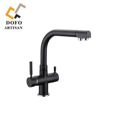 China Sense Kitchen Faucets Double Handle 2 Ways Pull Out Faucet for sale