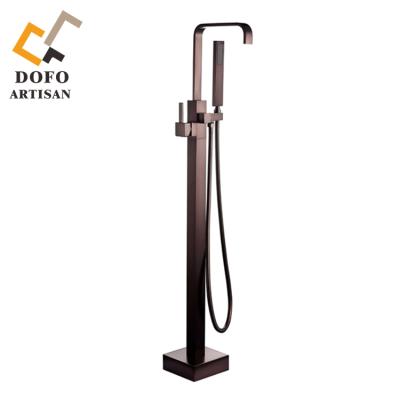 China Floor Stand Faucets Oil Rubbed Bronze Tall Bath Mixer Taps Freestanding Tub Faucets for sale