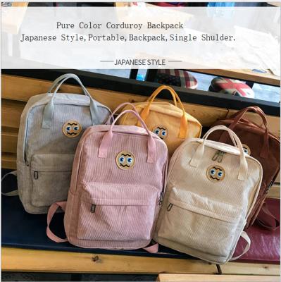 China New Fashion Backpack Of Newest Fashinable Corduroy Material for sale