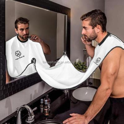 China OEM Black White Waterproof Beard Apron Hook Cape Cleaning Bib With Sheer Boar Beard Brush As Kit for sale