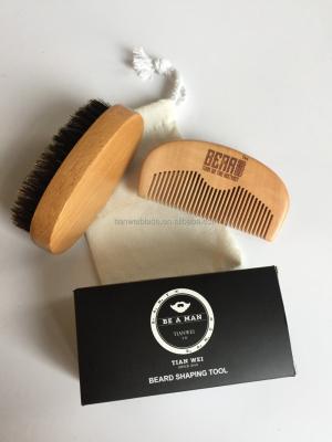 China Custom Logo OEM Hot Selling High Quality Home Beard Brush Set With Comb for sale