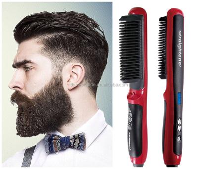 China Fast Heat Raised Beard Straightener Ionic Comb, Hair Straightening Brush Instant Styling Comb For Men - Curling And Straightening All Ki for sale