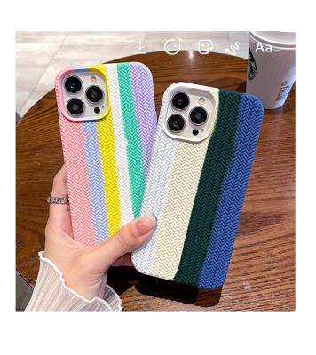 China [HOT SALE] Real 3D Pattern Shockproof Three-dimensional Woven Liquid Silicone Phone Case For iPhone14 /13/12 iPhone Series for sale