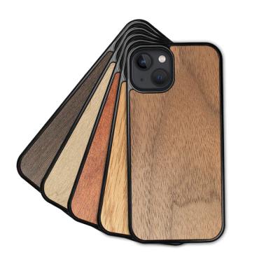 China Customized Natural Wood Case Shockproof Design Cell Phone For Iphone 13 12 11 Xs Max Case Rubber Bumper Case Real Wood For Iphone for sale