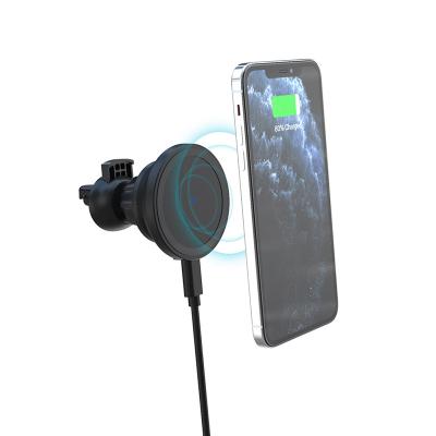 China New Mobile Phone Sensor 15w Auto Fast Charging Magnetic Car Holder Wireless Charger for sale