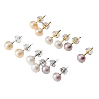 China High Luster White 6-11mm CLASSIC Freshwater 100% AAAA Cultured Pearl Stud Earrings For Women, Sterling Silver Women Earrings for sale