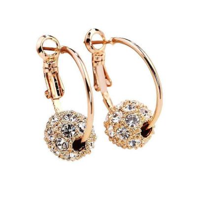 China CLASSIC Korean Earrings Shape Jewelry Crystal Ball Party Wedding Jewelry Stud Earrings For Women Oorbellen Wholesale for sale