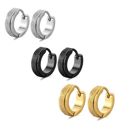 China Wholesale Popular Classic CLASSIC And Gold Plated Antiallergic Stainless Steel Small Hoop Earring Black Earring for sale