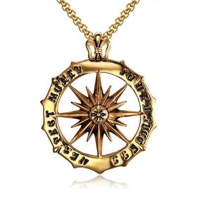 China Stainless Steel CLASSIC Pendant Retro Star Roman Clock Creative Fashion Necklace Pendant Accessories Wholesale for sale