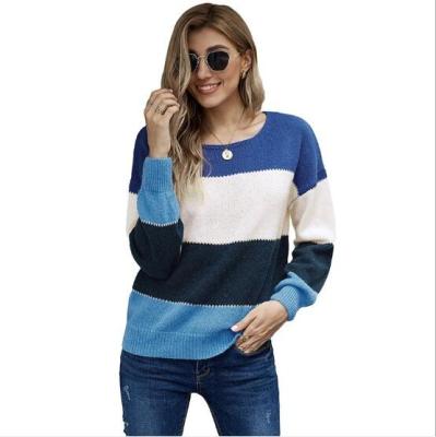 China 2020 Winter New Color Round Neck Loose Knitted Sweater Mid Length Loose Knitted Dress Anti-wrinkle for sale